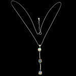 Deluxe Unheated Rainbow Full Flash Rainbow Fire Opal Solid .925 Sterling 14K W Gold Necklace - BELLADONNA