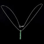 Exquisite Natural Unheated Brazilian Emerald Solid .925 Sterling Silver 14k White Gold Necklace - BELLADONNA