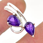 Elegant Natural Purple Amethyst Gemstone Solid .925 Sterling Silver Pendant - BELLADONNA