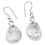 Nice Size Natural Herkimer Diamond Gemstone Solid .925 Sterling Silver Earrings - BELLADONNA