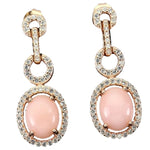 Natural Peruvian Pink Opal Solid .925 Sterling Silver, 14k Rose Gold Earrings - BELLADONNA