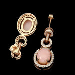 Natural Peruvian Pink Opal Solid .925 Sterling Silver, 14k Rose Gold Earrings - BELLADONNA