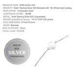 Dainty Freshwater Pearl Solid. 925 Sterling Silver Bracelet - BELLADONNA