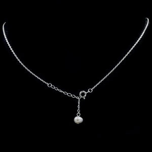 21.45 Cts Incredible Freshwater Pearl ,White Cz Solid. 925 Sterling Silver Necklace - BELLADONNA