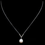 15.9 Cts Incredible Freshwater Pearl ,White Cz Solid. 925 Sterling Silver Necklace - BELLADONNA