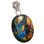 Rare 25.5 Cts Natural Russian Azurite Set In Solid. 925 Sterling Silver Pendant - BELLADONNA