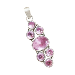 Handmade Pink Topaz Gemstone .925 Silver Pendant - BELLADONNA