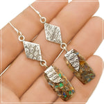 25 cts Natural Ethiopian Fire Opal in Pyrite Solid.925 Sterling Silver Earrings - BELLADONNA