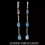 Natural Unheated Rainbow Full Flash Fire Opal Solid .925 Silver Earrings - BELLADONNA