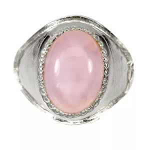 Earth Mined Ethiopian Pink Opal Gemstone Solid .925 Silver Ring Size US 10 - BELLADONNA