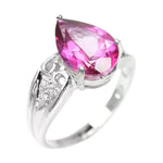 Stunning Portuguese Cut Pink Topaz Solid .925 Sterling Silver Ring Size 6.5 - BELLADONNA