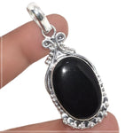 Black Onyx Gemstone .925 Silver Pendant - BELLADONNA