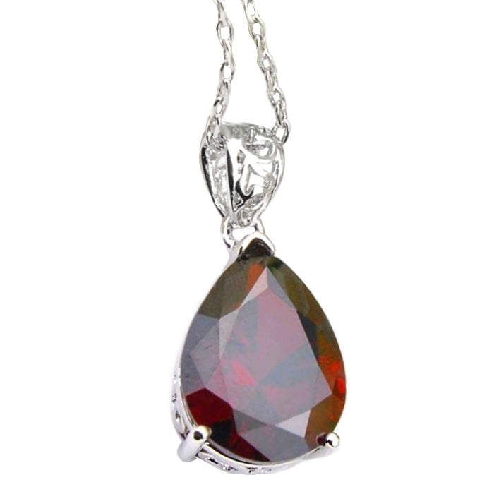 Natural Red Fire Garnet Gemstone Necklace - BELLADONNA