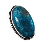 Natural Blue Apatite Gemstone .925 Silver Ring Size 8.5 - BELLADONNA