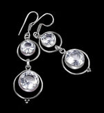 Handmade Clear Quartz Gemstone .925 Sterling Silver Earrings - BELLADONNA