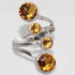 Handmade Golden Citrine Gemstone .925 Silver Ring Size 8 - BELLADONNA