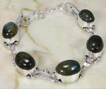 Natural Fiery Labradorite Gemstone .925 Silver Bracelet - BELLADONNA