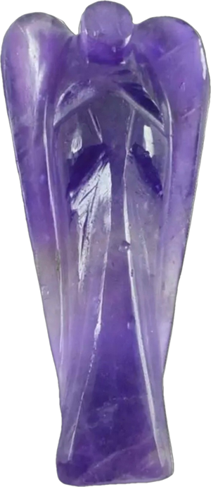 Hand Carved Natural Purple Amethyst Angel Pocket. Handbag / Home Decor - BELLADONNA