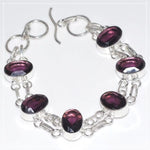 Purple Amethyst Gemstone 925 Silver Bracelet - BELLADONNA