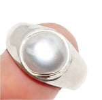 Classic White Pearl .925 Silver Ring Size US 9 - BELLADONNA