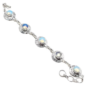 Dainty Opalite Buttons .925 Silver Bracelet - BELLADONNA
