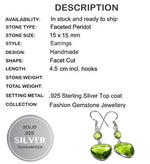 Handmade Peridot Gemstone .925 Sterling Silver Plated Earrings - BELLADONNA