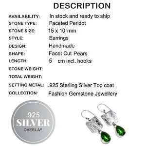 Artistic Design Peridot Gemstone .925 Sterling Silver Earrings - BELLADONNA