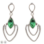 Modern Set Emerald Quartz Gemstone .925 Silver Stud Earrings - BELLADONNA