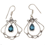 London Blue Topaz Gemstone .925 Sterling Silver Earrings - BELLADONNA