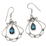 London Blue Topaz Gemstone .925 Sterling Silver Earrings - BELLADONNA