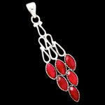 Natural Indian Marquise Ruby Solid .925 Sterling Silver Pendant - BELLADONNA