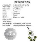Handmade Peridot Gemstone 925 Sterling Silver Pendant - BELLADONNA