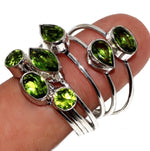 Exquisite Mixed Shapes Peridot Gemstone .925 Silver Stacking Ring Size 9.5 - BELLADONNA