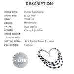 Purple Sandstone set in .925 Sterling Silver Necklace - BELLADONNA