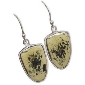 Peruvian Natural Golden Pyrite in Magnetite set in Solid .925 Sterling Silver Earrings - BELLADONNA