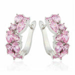 Handmade Pink Sapphire Gemstone .925 Sterling Silver Plated Earrings - BELLADONNA