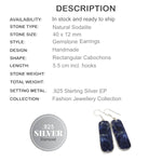 Natural Sodalite Gemstone .925 Silver Earrings - BELLADONNA