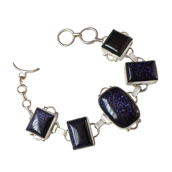 Purple Sandstone set in .925 Sterling Silver Bracelet - BELLADONNA