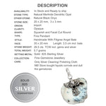 Natural Merlinite Dendritic Opal and Black Onyx Gemstone.Solid 925 Sterling Silver Pendant - BELLADONNA