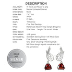 Natural Unheated Mozambique Garnet Solid .925 Sterling Silver 14K White Gold Earrings - BELLADONNA