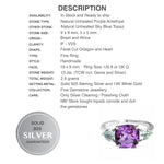 Natural Purple Amethyst, Sky Blue Topaz set In Solid .925 Sterling Silver  14K White Gold Ring Size US 8 - BELLADONNA