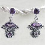 Handmade Dainty Purple Amethyst Stud Earrings In Solid .925 Sterling Silver - BELLADONNA
