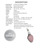 Natural Rose Quartz and Moonstone Gemstone .925 Sterling Silver Pendant - BELLADONNA