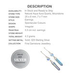 Aqua Aura Quartz Gemstone Solid .925 Sterling Silver Earrings - BELLADONNA