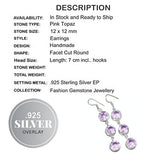 Pastel Pink Topaz Gemstone .925 Silver Earrings - BELLADONNA