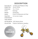 Indonesian Bali - Java Faceted Citrine in a gorgeous setting of. 925 Sterling Silver Earrings - BELLADONNA