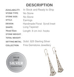 Indonesian Bali-Java Solid .925 Sterling Silver Long Earrings - BELLADONNA