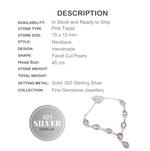 Pastel Pink Topaz Pears Gemstone .925 Silver Necklace - BELLADONNA