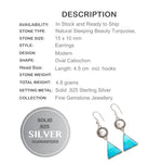 Natural Sleeping Beauty Turquoise Gemstone .925 Sterling Silver Earrings - BELLADONNA