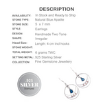 Natural Neon Blue Apatite Gemstone Solid .925 Silver Fine Earrings - BELLADONNA